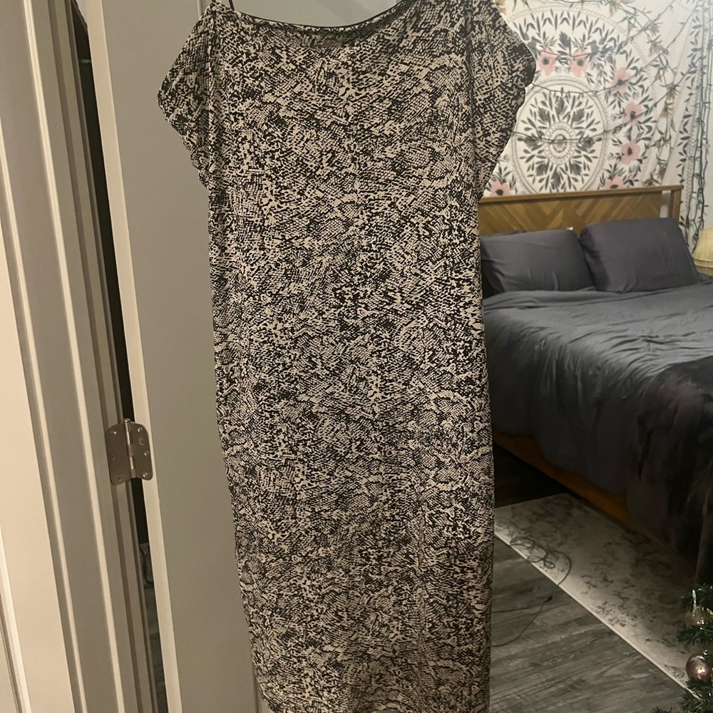 Snake skin pattern mini dress